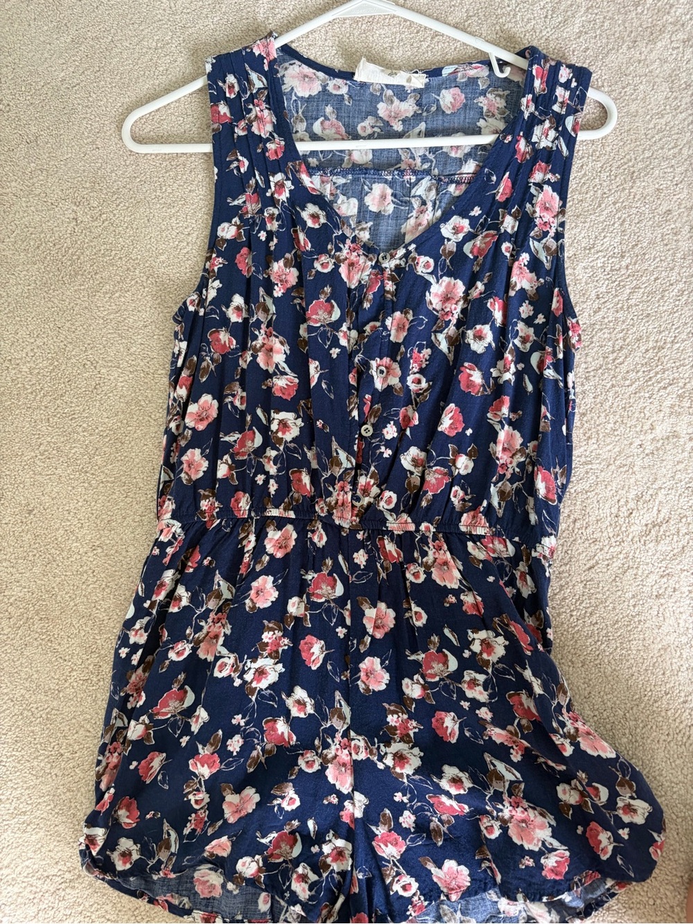 Sweet Wanderer Navy Floral Sleeveless Tank